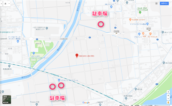 大垣ひまわり畑駐車場2019