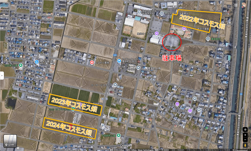 コスモス畑2024（墨俣町上宿）アクセス